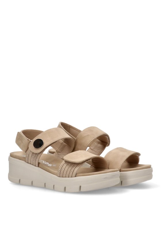 Sandalia de mujer AMARPIES abz23505 beige sintetico cuña media