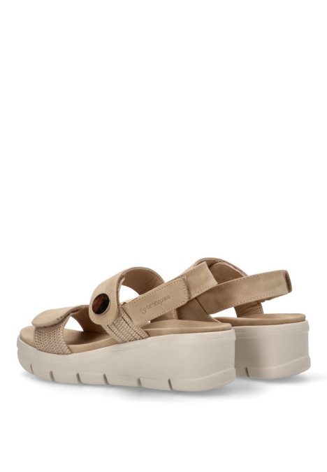 Sandalia de mujer AMARPIES abz23505 beige sintetico cuña media
