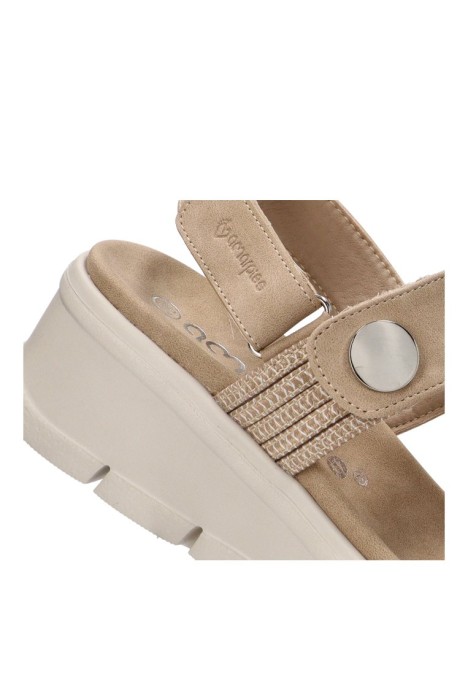 Sandalia de mujer AMARPIES abz23505 beige sintetico cuña media
