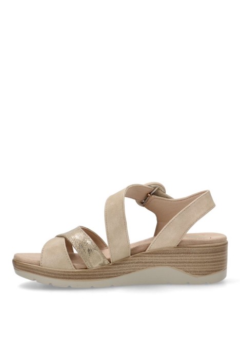 Sandalia de mujer AMARPIES abz28610 beige sintetico cuña media