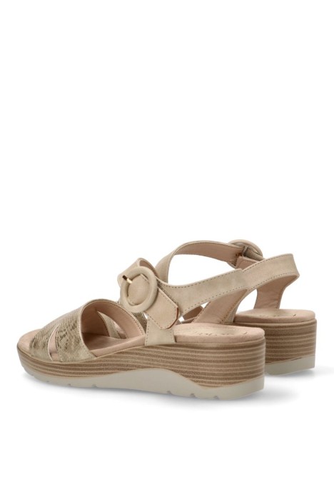 Sandalia de mujer AMARPIES abz28610 beige sintetico cuña media