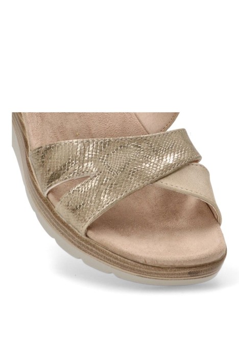 Sandalia de mujer AMARPIES abz28610 beige sintetico cuña media