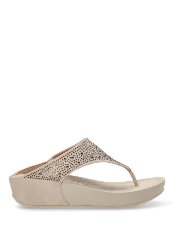 Sandalia de mujer AMARPIES abz26579 beige sintetico cuña media