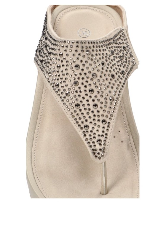 Sandalia de mujer AMARPIES abz26579 beige sintetico cuña media