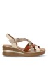 Sandalia de mujer FLEX PIES 691 beige piel cuña media