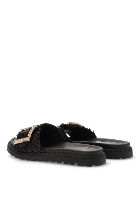 Sandalia de mujer MARIA MARE 68556 negro sintetico suela plana