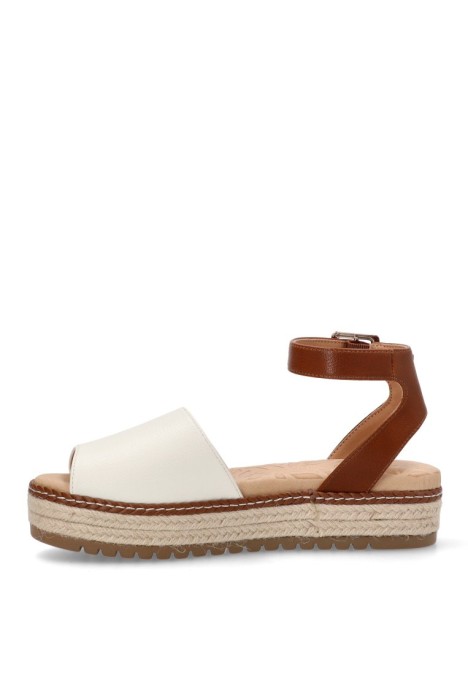Sandalia de mujer MUSTANG 59617 blanco sintetico suela doble