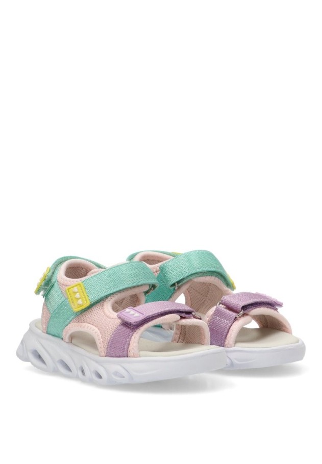 Sandalia de niña LUNA KIDS rbsc728 multicolor textil  suela plana