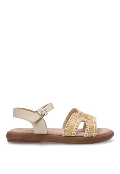 Sandalia de niña LUNA KIDS rbs1332 beige sintetico suela plana