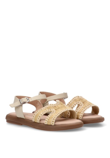 Sandalia de niña LUNA KIDS rbs1332 beige sintetico suela plana