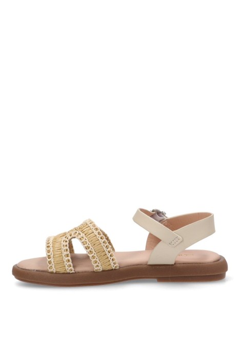Sandalia de niña LUNA KIDS rbs1332 beige sintetico suela plana