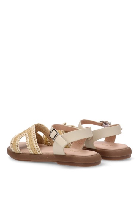 Sandalia de niña LUNA KIDS rbs1332 beige sintetico suela plana