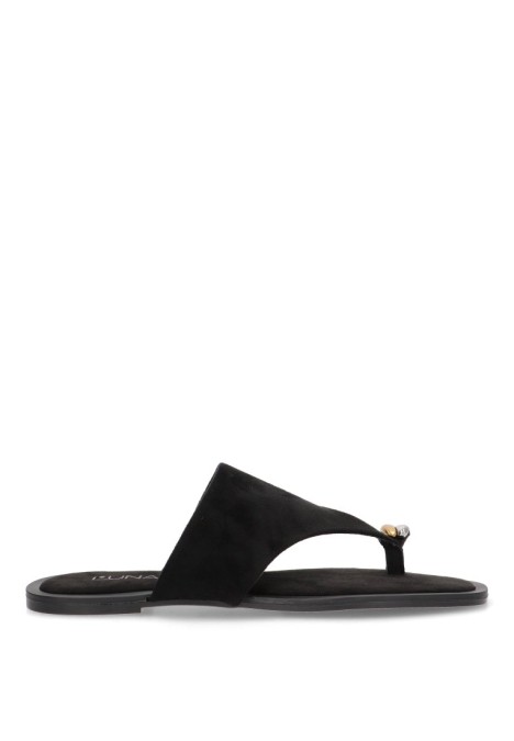 Sandalia de mujer LUNA TREND m5480 negro sintetico suela plana