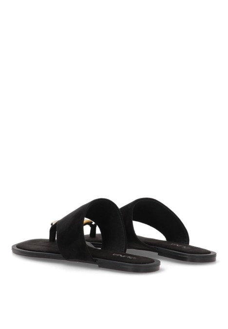 Sandalia de mujer LUNA TREND m5480 negro sintetico suela plana
