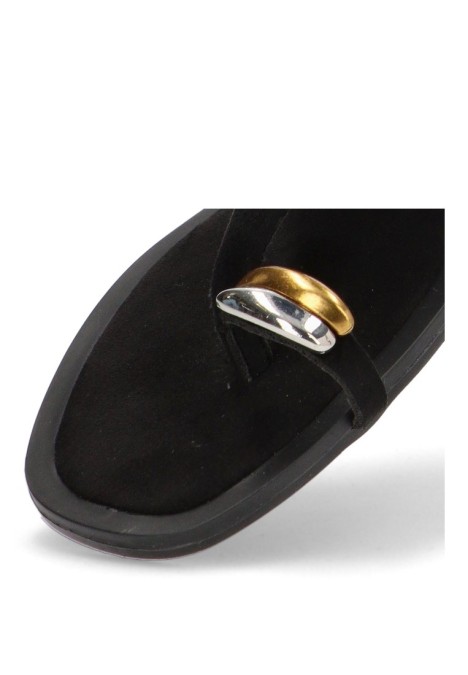 Sandalia de mujer LUNA TREND m5480 negro sintetico suela plana