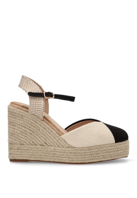 Alpargata de mujer TINAS 5116 negro sintetico cuña alta