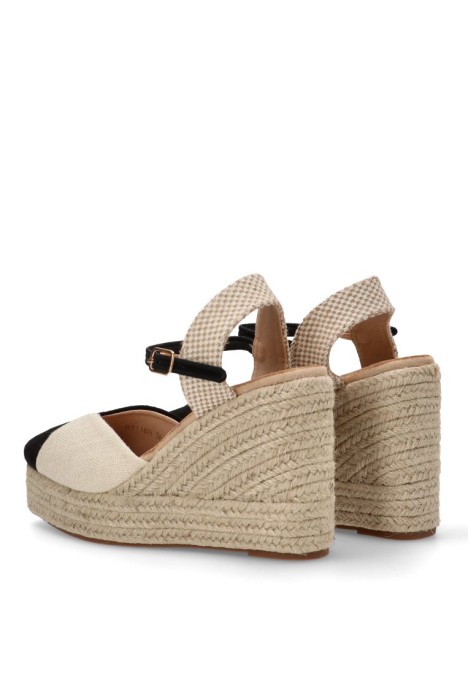 Alpargata de mujer TINAS 5116 negro sintetico cuña alta