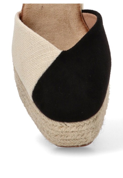 Alpargata de mujer TINAS 5116 negro sintetico cuña alta