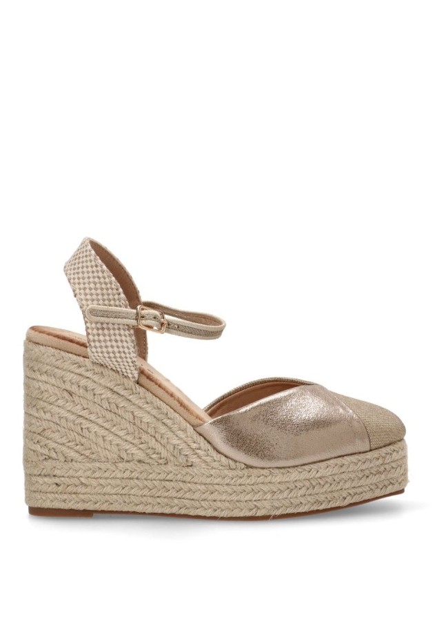 Alpargata de mujer TINAS 5116 taupe sintetico cuña alta