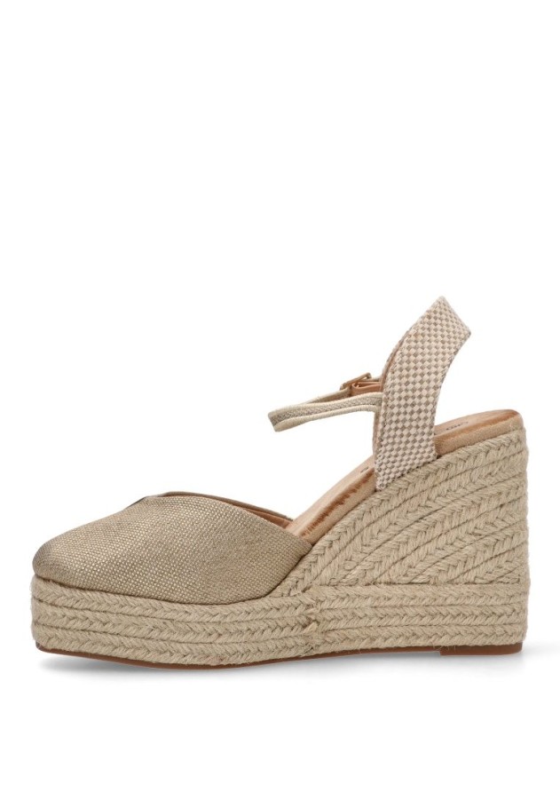 Alpargata de mujer TINAS 5116 taupe sintetico cuña alta