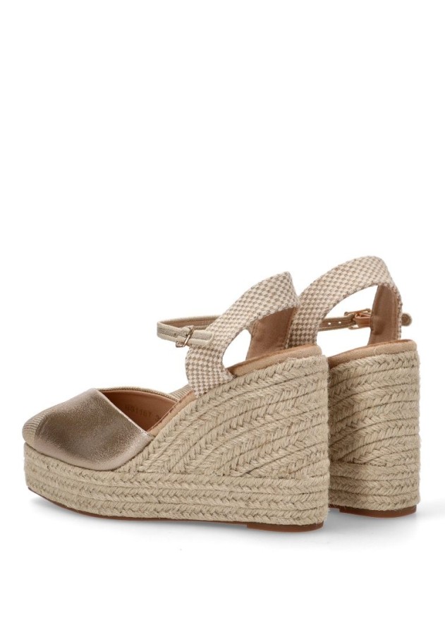 Alpargata de mujer TINAS 5116 taupe sintetico cuña alta