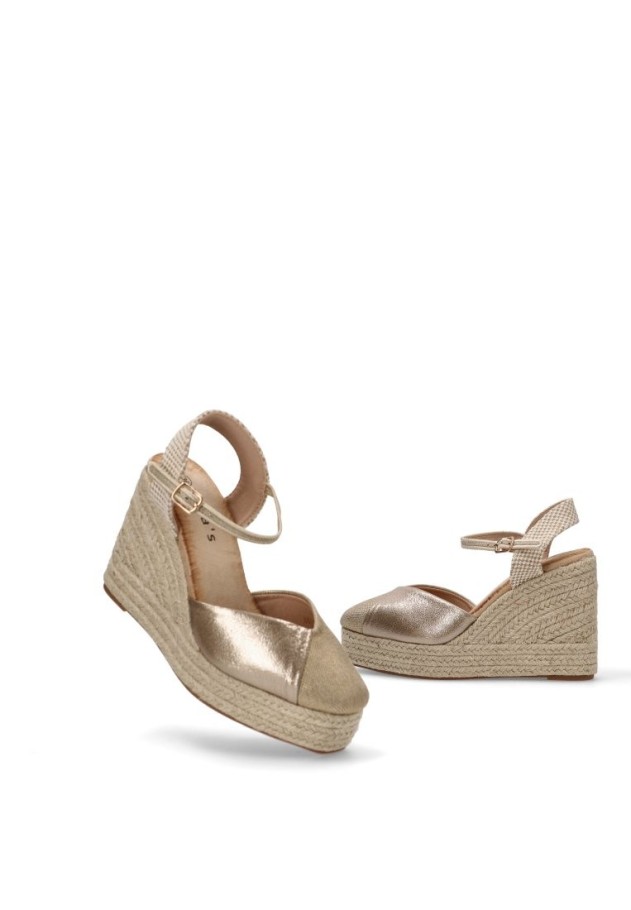 Alpargata de mujer TINAS 5116 taupe sintetico cuña alta