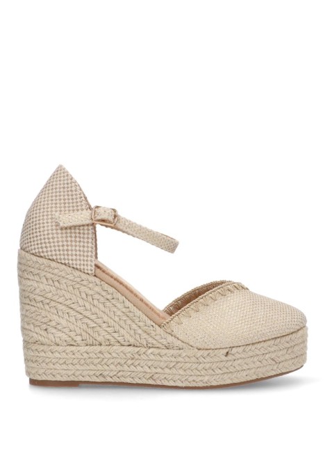 Alpargata de mujer TINAS 5102 oro sintetico cuña alta