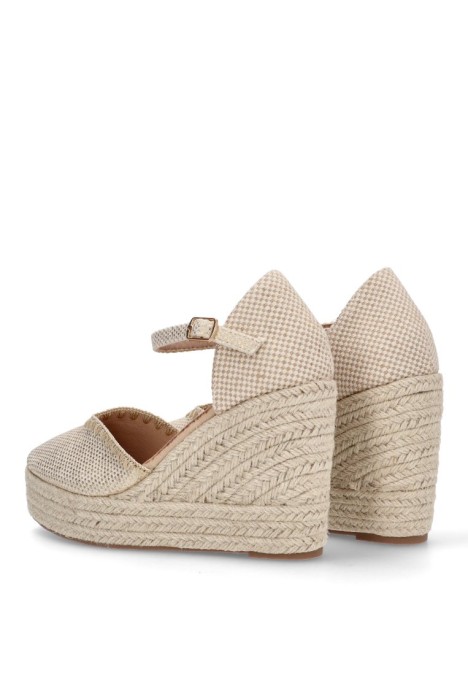 Alpargata de mujer TINAS 5102 oro sintetico cuña alta