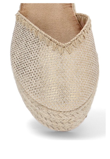 Alpargata de mujer TINAS 5102 oro sintetico cuña alta