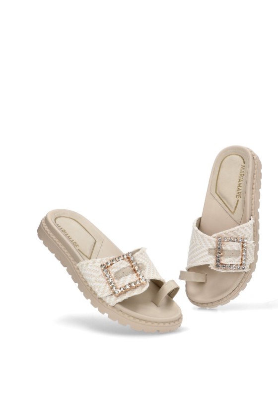 Sandalia de mujer MARIA MARE 68556 beige sintetico suela plana