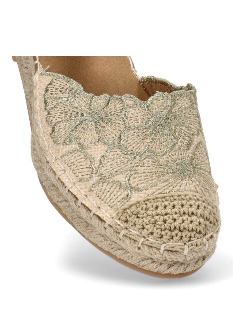 Alpargata de mujer BUONAROTTI fb-3467 oro textil  suela plana