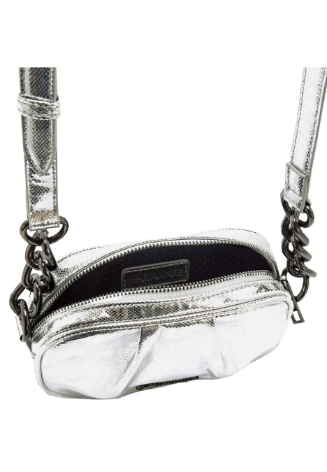 Bolso bandolera pequeña de mujer MARIA MARE bobby plata sintetico 
