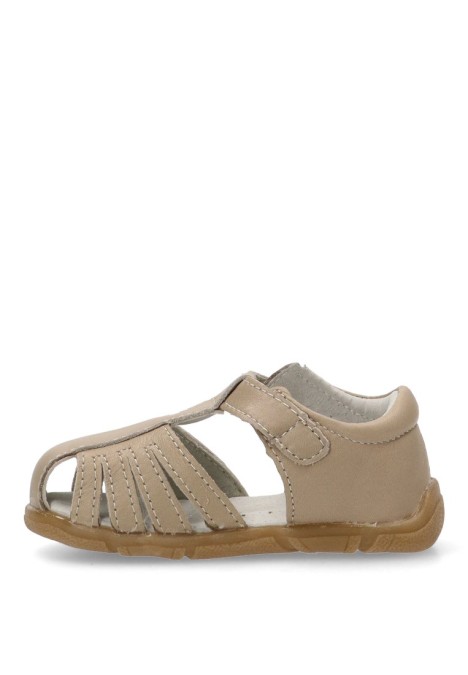 Sandalia de niño LUNA KIDS rbs3316 beige piel suela plana