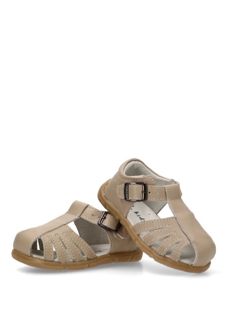 Sandalia de niño LUNA KIDS rbs3316 beige piel suela plana