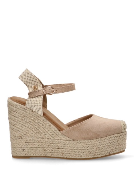 Alpargata de mujer BUONAROTTI cf5072 beige sintetico cuña alta