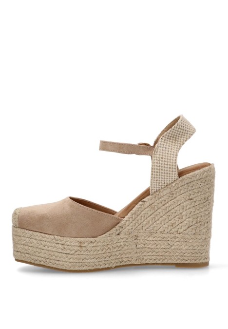 Alpargata de mujer BUONAROTTI cf5072 beige sintetico cuña alta