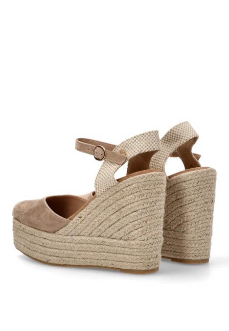 Alpargata de mujer BUONAROTTI cf5072 beige sintetico cuña alta