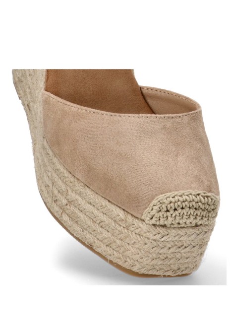 Alpargata de mujer BUONAROTTI cf5072 beige sintetico cuña alta
