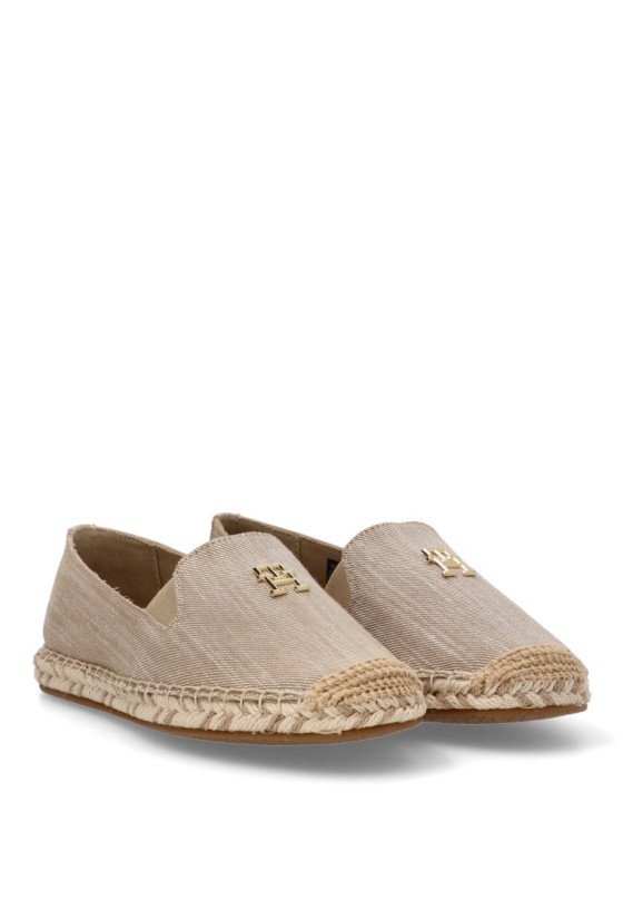 Alpargata de mujer TOMMY HILFIGER fw0fw08539 beige textil  suela plana