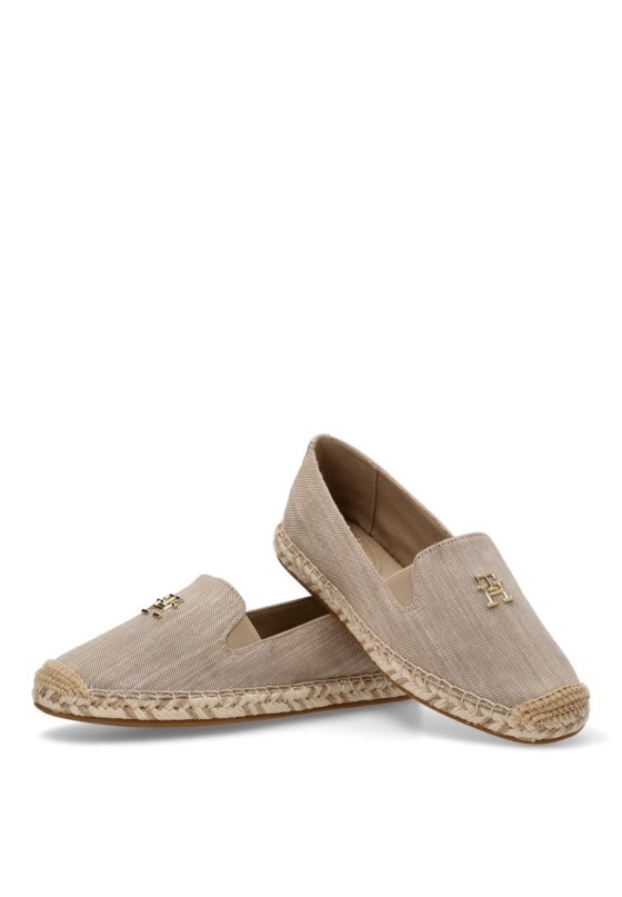 Alpargata de mujer TOMMY HILFIGER fw0fw08539 beige textil  suela plana