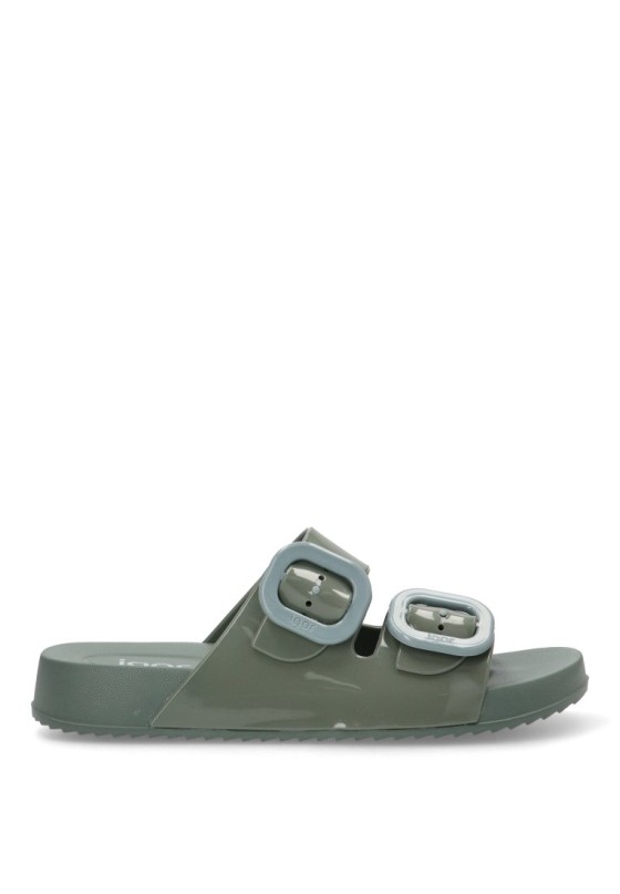 Chanclas sandalias playa mujer IGOR habana brillo  verde