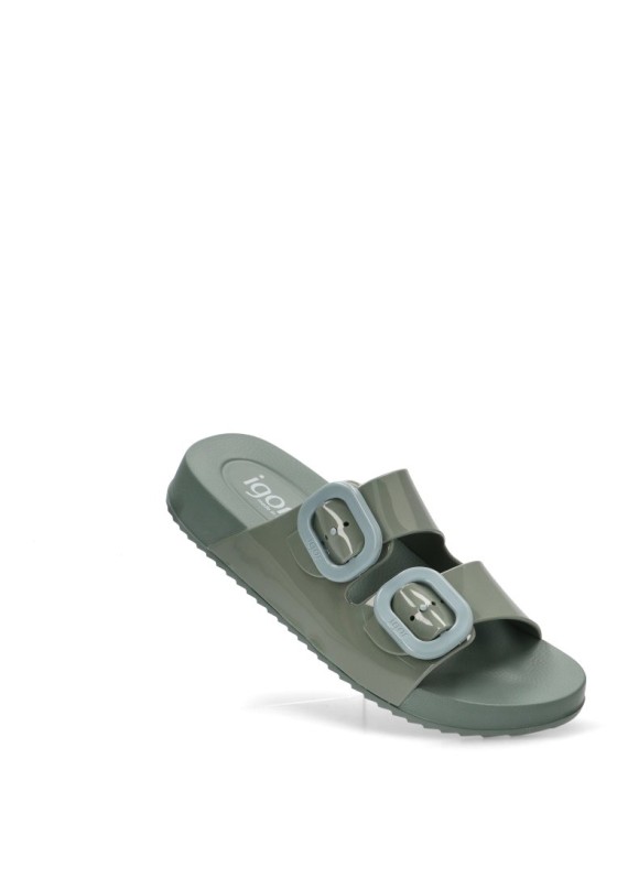 Chanclas sandalias playa mujer IGOR habana brillo  verde