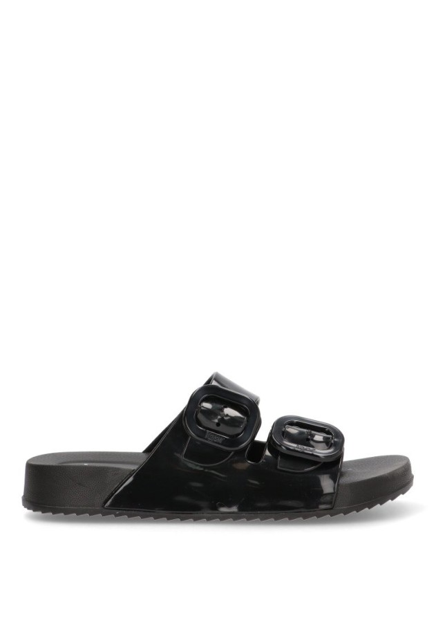 Chanclas sandalias playa mujer IGOR habana brillo  negro
