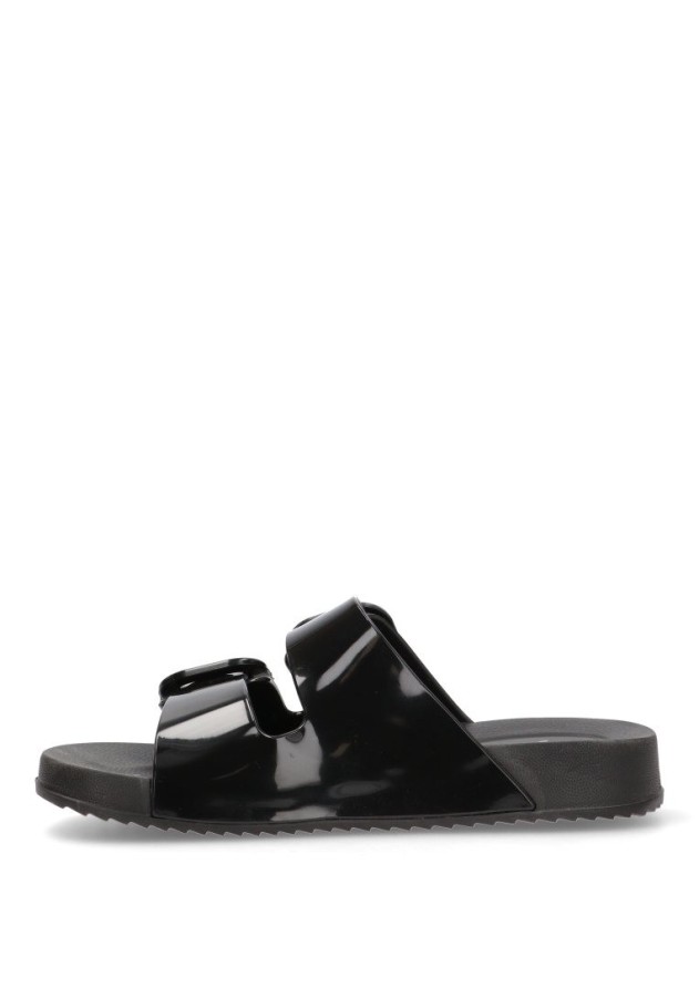 Chanclas sandalias playa mujer IGOR habana brillo  negro