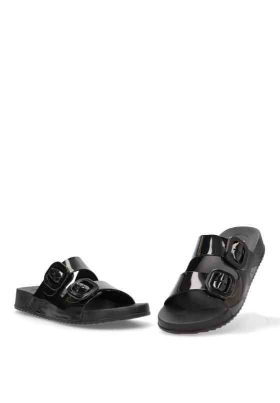 Chanclas sandalias playa mujer IGOR habana brillo  negro