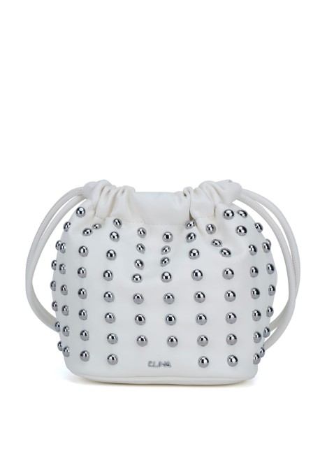 Bolso bandolera pequeña mujer LUNA DK turqueta blanco