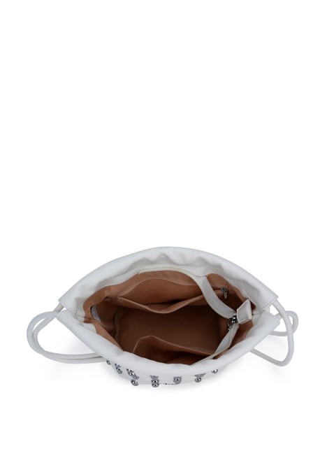 Bolso bandolera pequeña mujer LUNA DK turqueta blanco