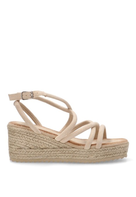 Sandalia beige con cuña media SORAIA 5U9 para mujer