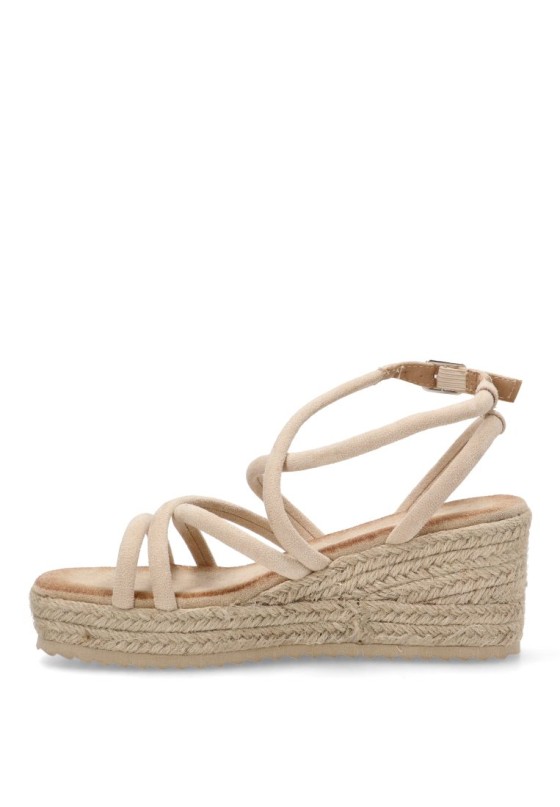 Sandalia beige con cuña media SORAIA 5U9 para mujer