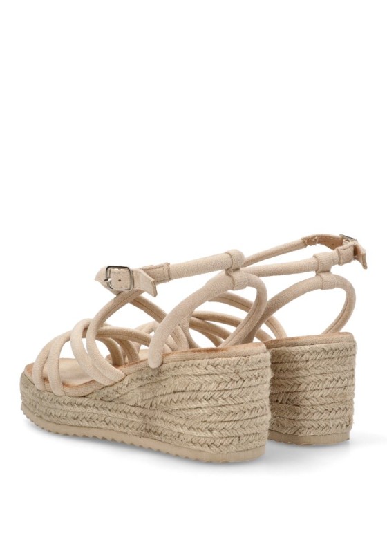 Sandalia beige con cuña media SORAIA 5U9 para mujer